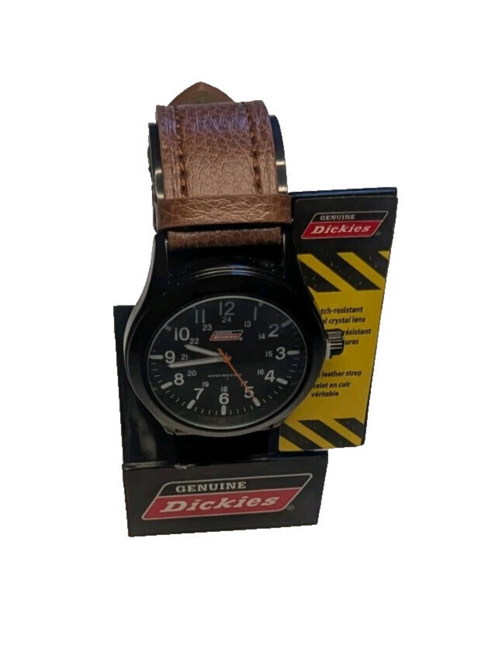NEW Genuine Dickies 90-134 Quartz Men’s Watch Brown Faux Leather Band
